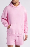 Elwood Core Oversize Organic Cotton Brushed Terry Hoodie In Vintage Pink