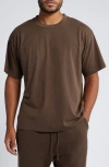 Elwood Core Oversize Organic Cotton Jersey T-shirt In Vintage Chocolate