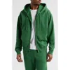 Elwood Core Oversize Terry Full Zip Hoodie In Green