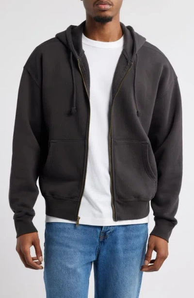 Elwood Core Oversize Terry Full Zip Hoodie In Black
