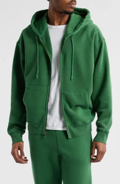 Elwood Core Oversize Terry Full Zip Hoodie In Green