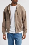 Elwood Core Oversize Terry Full Zip Hoodie In Brown