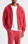 Elwood Core Oversize Terry Full Zip Hoodie In Red