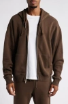 Elwood Core Oversize Terry Full Zip Hoodie In Brown