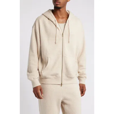 Elwood Core Oversize Terry Full Zip Hoodie In White