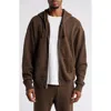 Elwood Core Oversize Terry Full Zip Hoodie In Vintage Chocolate
