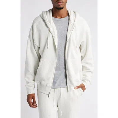 Elwood Core Oversize Terry Full Zip Hoodie In Vintage Snow Heather
