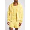 Elwood Core Oversize Terry Full Zip Hoodie In Vintage Yellow