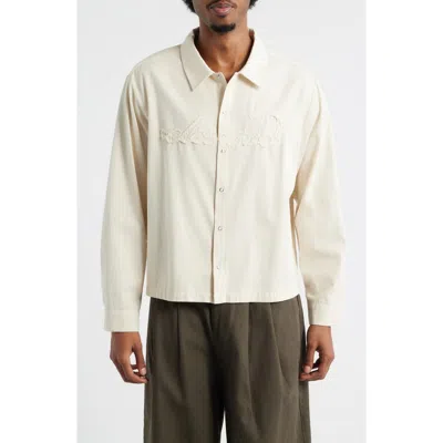 Elwood Cut Out Appliqué Snap-up Shirt In White