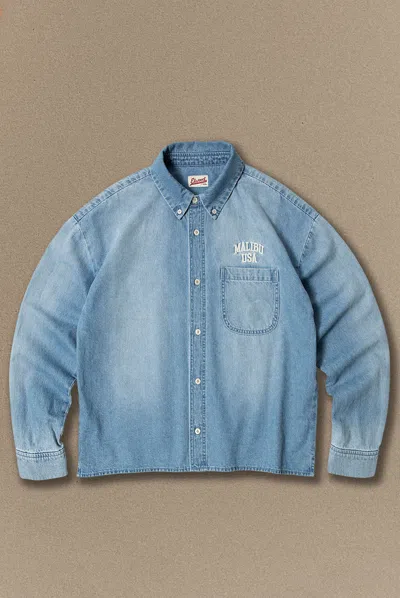 Elwood Denim Button Up In Purple