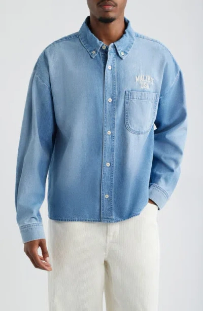 Elwood Denim Button-down Shirt In Blue