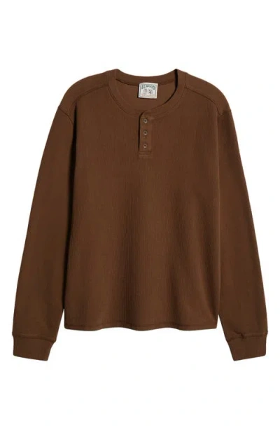 Elwood English Cotton Henley In Walnut