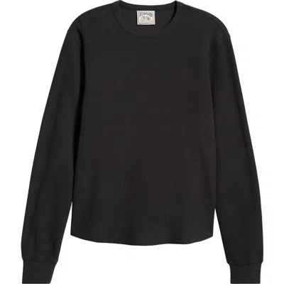 Elwood English Themal Waffle Knit T-shirt In Soot