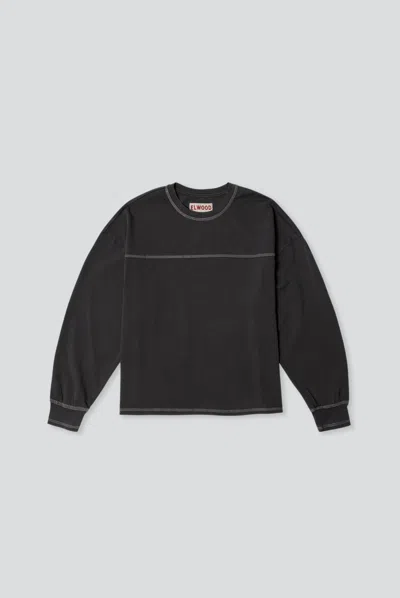Elwood Equator Long Sleeve Tee In Gray