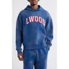 Elwood Fireside Distressed Logo Hoodie In Blue