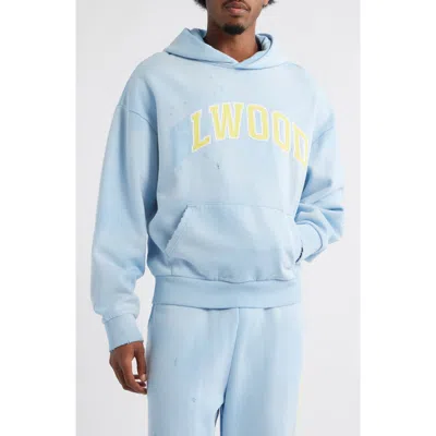 Elwood Fireside Distressed Logo Hoodie In Blue