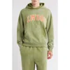 Elwood Fireside Distressed Logo Hoodie In Green