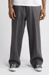 Elwood Formal Felted Wool Blend Military Pants In Charcoal
