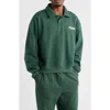 Elwood Heavyweight Fleece Polo Collar Sweatshirt In Green