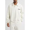 Elwood Heavyweight Fleece Polo Collar Sweatshirt In Pearl