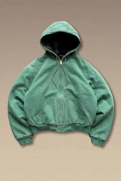 Elwood Hooded Petrol Jacket In Green