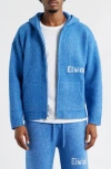 Elwood Hooded Zip Cardigan In Blue