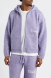 Elwood Hooded Zip Cardigan In Purple