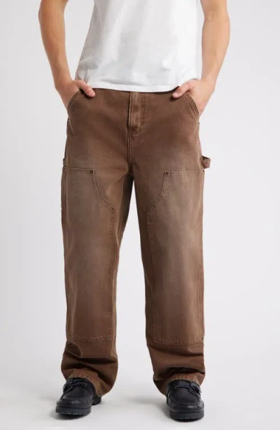 Elwood Industry Cotton Canvas Carpenter Pants In Brown