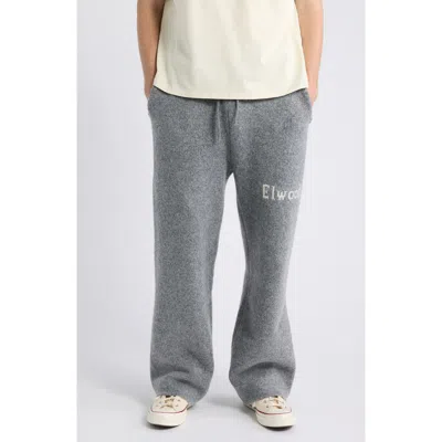 Elwood Intarsia Logo Baggy Sweatpants In Dark Ash Grey