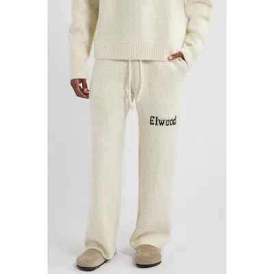 Elwood Intarsia Logo Baggy Sweatpants In Snow