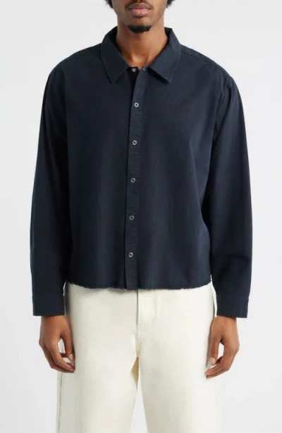 Elwood Keyhole Snap-up Shirt In Blue