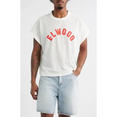 Elwood Logo Mesh Graphic T-shirt In White