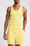 Elwood Malibu Cotton Rib Tank In Vintage Yellow