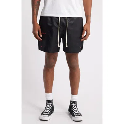 Elwood Olympic Embroidered Logo Nylon Shorts In Coal