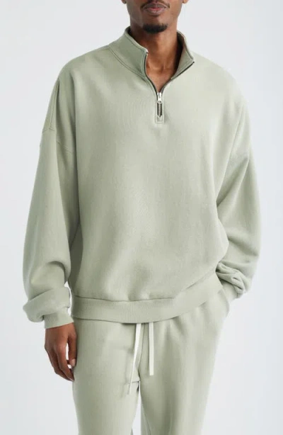 Elwood Organic Cotton Quarter Zip Pullover In Green