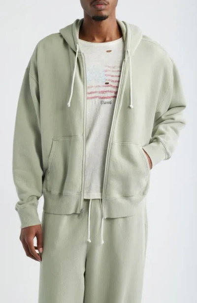 Elwood Organic Cotton Zip Hoodie In Green