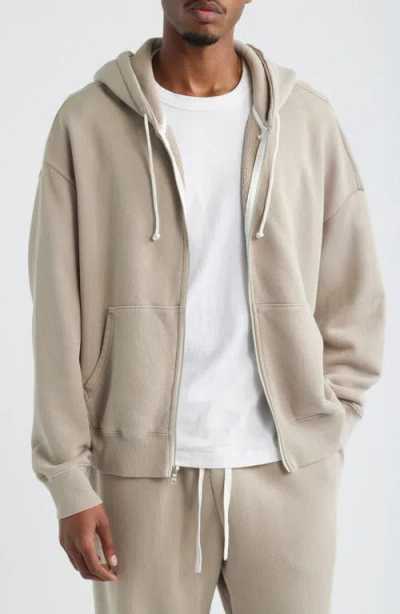 Elwood Organic Cotton Zip Hoodie In Neutral
