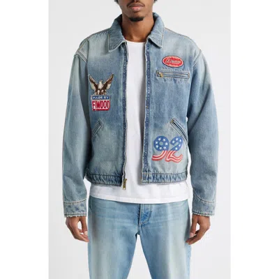 Elwood Outlander Denim Jacket In Pale Indigo