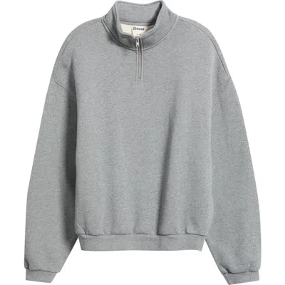 Elwood Oversize Core Quarter Zip Sweatshirt In Dark Ash Grey