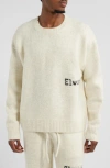 Elwood Oversize Crewneck Sweater In Snow