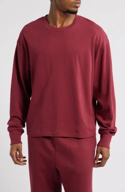 Elwood Oversize Long Sleeve T-shirt In Burgundy