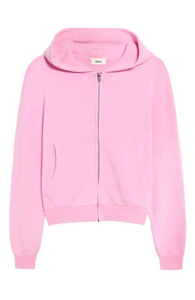 Elwood Oversize Rectangle Zip Hoodie In Pink