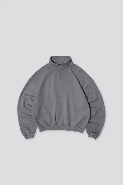 Elwood Oversized Core Quarter Zip In Dark Ash Grey