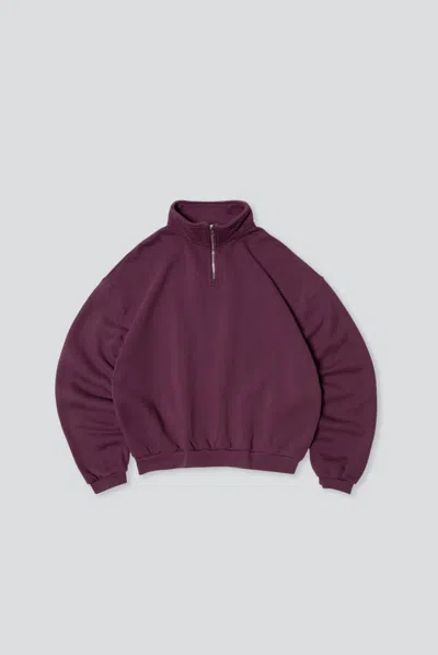 Elwood Oversized Core Quarter Zip In Maroon