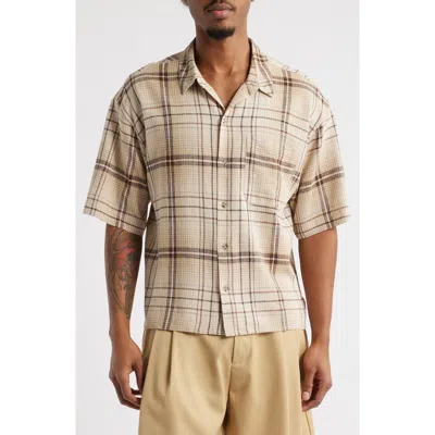 Elwood Public School Short Sleeve Button-up Shirt In Homeroom Plaid