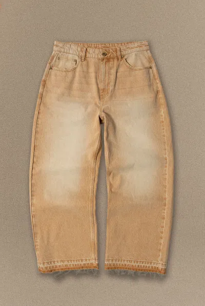 Elwood Released Hem Baggy Denim Pant In Brown