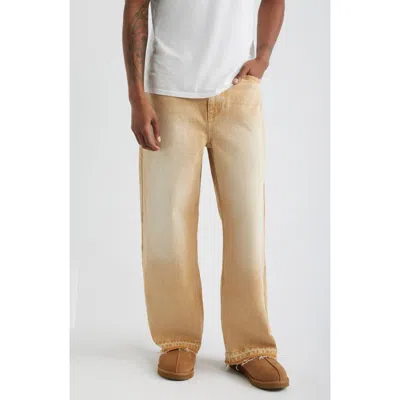 Elwood Released Hem Baggy Denim Pants In Brown