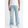 Elwood Ripped Baggy Straight Leg Jeans In Blue