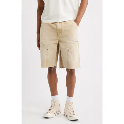 Elwood Ripped Carpenter Denim Shorts In Neutral