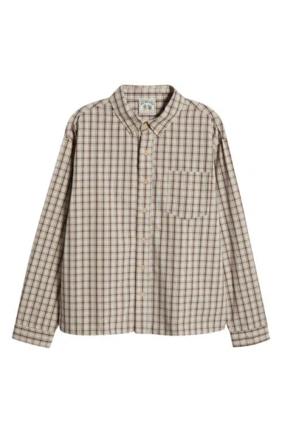 Elwood Rolling Hills Plaid Button-down Shirt In Brown Mini Check